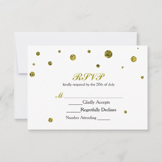 Cartão de Casamento RSVP de Pontos Brilhantes Bran (Frente)
