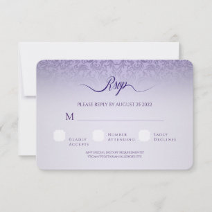 Cartão de Casamento RSVP do Círculo de Damasco Rox