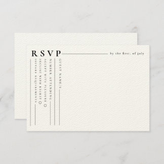 Cartão de Casamento RSVP Minimalista Clássico Mode