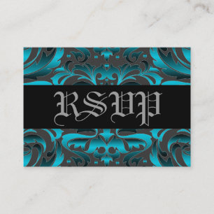 Cartão de Casamento RSVP RSVP de Teal Dark