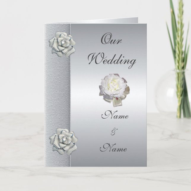 Cartão de Casamento Salve a Data Cinza Prata (Frente)