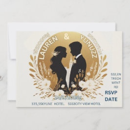 cartão de casamento simples e único
