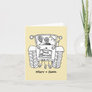 Cartão de Casamento Tractor Country