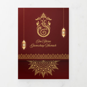 Cartão de casamento tradicional indiano 4 Página