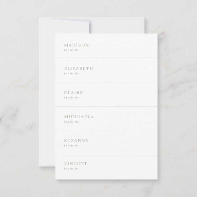 Cartão de Casamento Verde Branco e Sábio DIY (Frente)