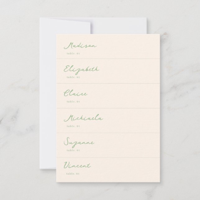 Cartão de Casamento Verde Desenhado à Mão DIY (Frente)