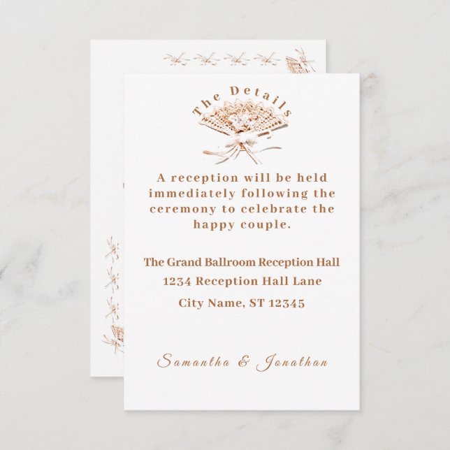 Cartão de Casamento Vitoriano Tradicional (Frente/Verso)