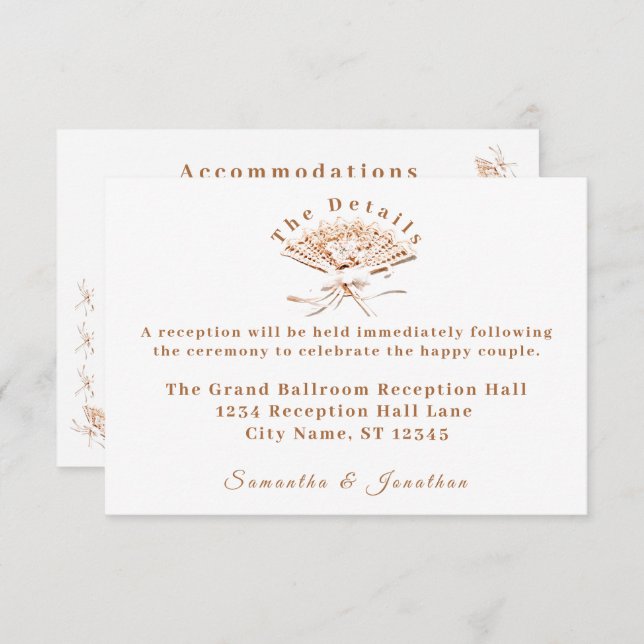 Cartão de Casamento Vitoriano Tradicional (Frente/Verso)