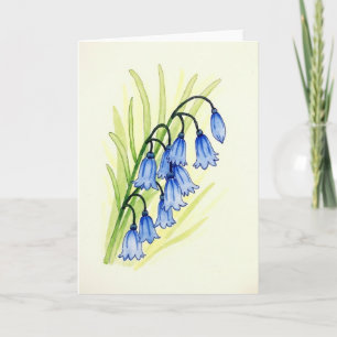 Cartão de Cascata Floral em Aquarela