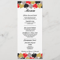 Cartão de Cassino Casamento Menu Las Vegas
