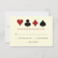 Cartão de cassino combina com RSVP de Casamento Br