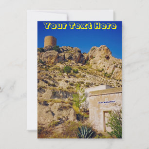 Cartão de castelo de Espanha personalizável