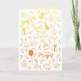Cartão de Celebração Amarelo e Laranja