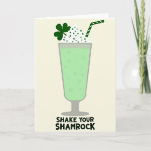 Cartão de Celebração da Bebida Shamrock