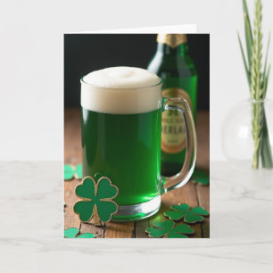 Cartão de Celebração da Cerveja Verde