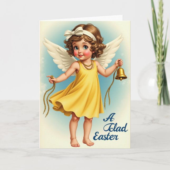 Cartão de Celebração da Páscoa do Anjo Infantil (Frente)