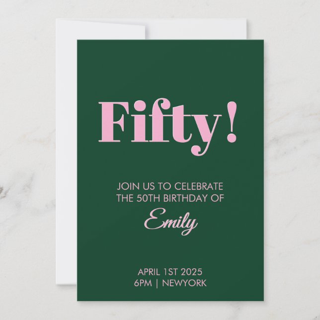 Cartão de Celebração de 50º Aniversário (Frente)