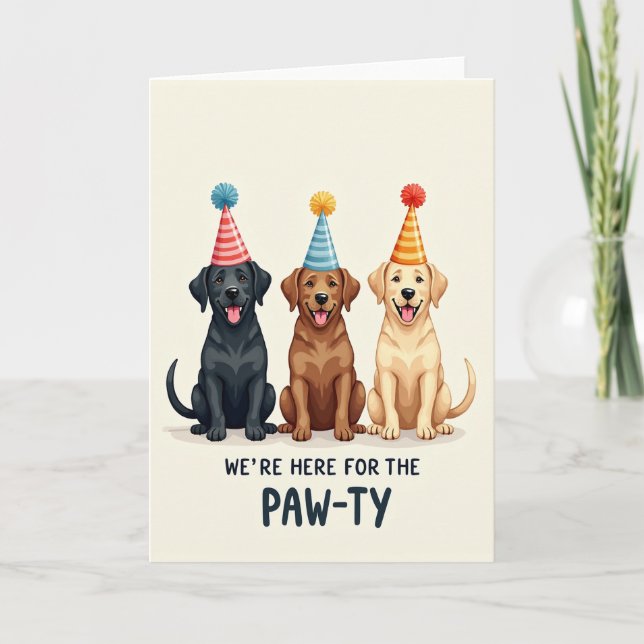 Cartão de Celebração de Festa de Cachorro (Frente)