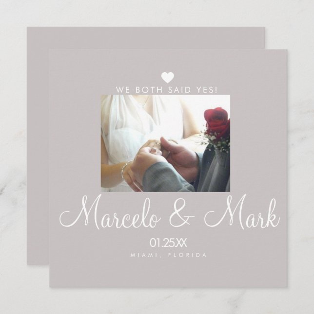 Cartão de Celebração de Foto Simples do Coração El (Frente/Verso)