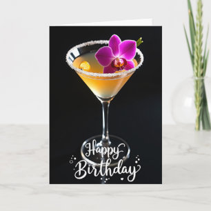 Cartão de Celebração de Orquídea Martini