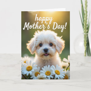 Cartão de Celebração do Cachorrinho Floral
