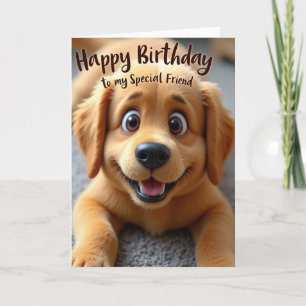 Cartão de Celebração do Cachorro Dourado