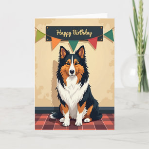 Cartão de Celebração do Cachorro Tricolor