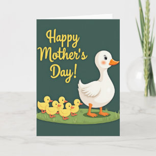 Cartão de Celebração do Dia das Mães dos Patinhos