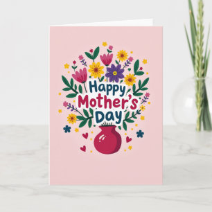 Cartão de Celebração do Dia das Mães Floral