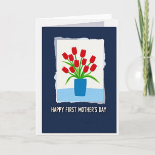 Cartão de Celebração do Dia das Mães Red Blooms