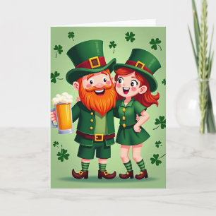 Cartão de Celebração do Leprechaun Sortudo