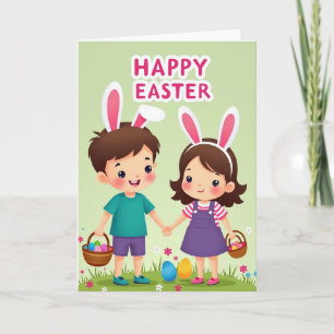 Cartão de Celebração Infantil de Primavera