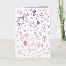 Cartão de Celebração Rosa e Roxo