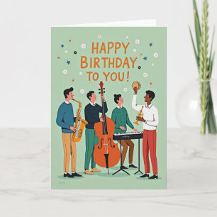 Cartão de Cena de Aniversário Musical
