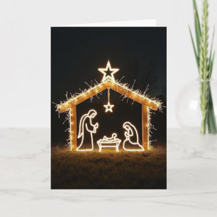 Cartão de Cena de Natal Luminoso