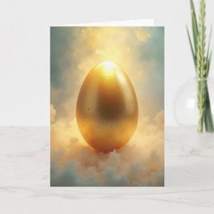 Cartão de Cena Ovoide Celestial Dourada