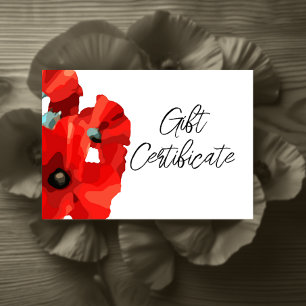 Cartão de Certificado de Empresa Red Poppy