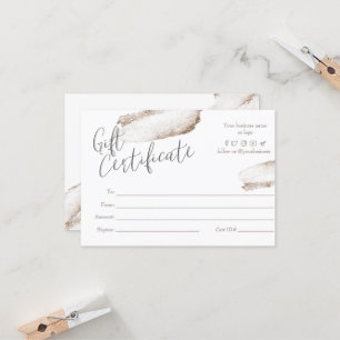 Cartão de Certificado de Oferta de Empresa Beige D