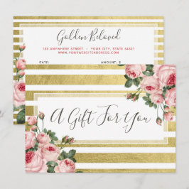 Cartão de Certificado de Oferta para Rosas de Vint