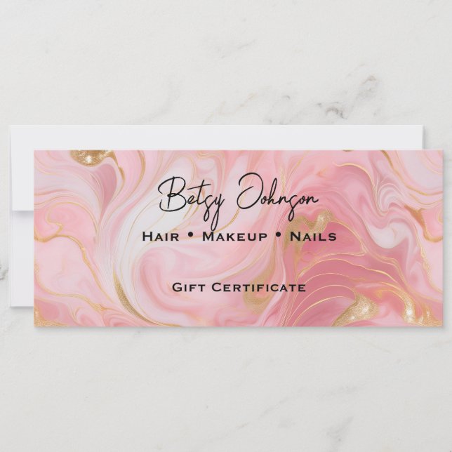 Cartão de Certificado de Presente Branco Dourado r (Frente)