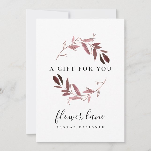 CARTÃO DE CERTIFICADO DE PRESENTE DE FALHA DE PINK (Frente)