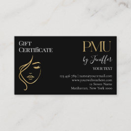 Cartão de Certificado de Presente de PMU Preto e D