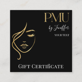 Cartão de Certificado de Presente de PMU Preto e D
