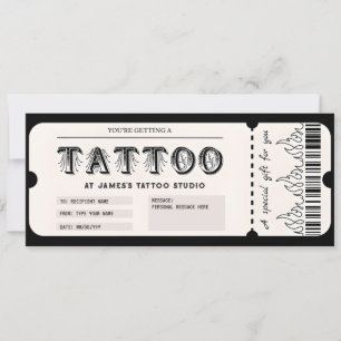Cartão de Certificado de Presente de Tatuagem Pers