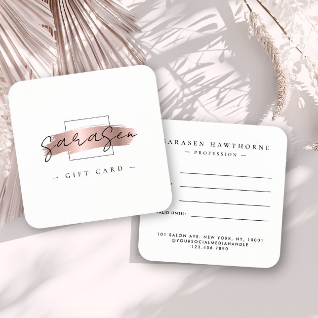 Cartão de Certificado de Presente Dourado com Rosa (Criador carregado)