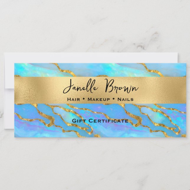 Cartão de Certificado de Presente Dourado de Pedra (Frente)