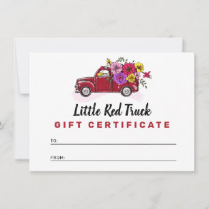 Cartão de Certificado de Presente para Caminhão e