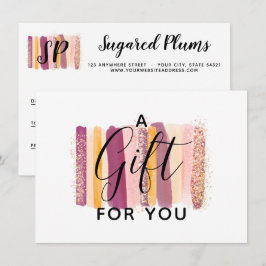 Cartão de Certificado de Presente Roxo e Dourado c