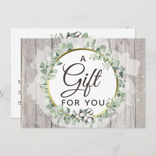 Cartão de Certificado Rustic Southern Watercolor (Frente/Verso)