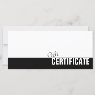 Cartão de Certificado Simples de Presente Preto e